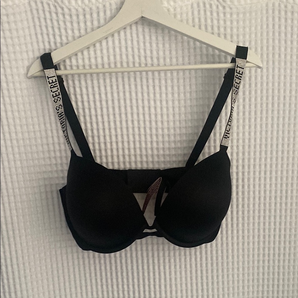 Victoria's Secret Black Bra with Embellished Straps